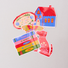 Load image into Gallery viewer, I'd Rather Be Home Reading Vinyl Sticker