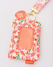 Load image into Gallery viewer, Zip ID Wristlet - Pink Tile Floral