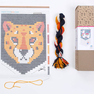 Cheetah Wall Art Embroidery Kit - Tigertree