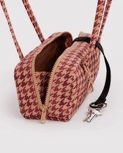 Load image into Gallery viewer, Small Nylon Bowler Bag - Tan Houndstooth