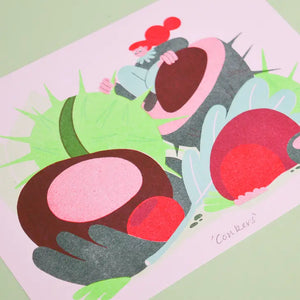 Conkers A5 - Risograph Print - Tigertree