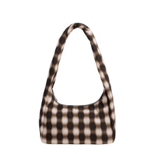 Load image into Gallery viewer, Small Nylon Meringue Bag - Blurred Gingham Brown