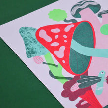 Load image into Gallery viewer, Mushrooms A4 - Risograph Print - Tigertree

