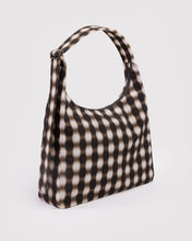 Load image into Gallery viewer, Nylon Shoulder Bag - Blurred Gingham Brown