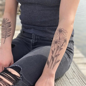 Coneflower Temporary Tattoo Two Pack - Tigertree