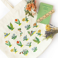 Load image into Gallery viewer, Lowly Worm Embroidered Tote - Tigertree