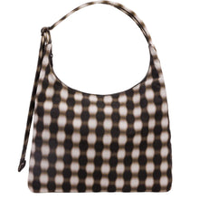 Load image into Gallery viewer, Nylon Shoulder Bag - Blurred Gingham Brown - Tigertree