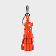 Load image into Gallery viewer, Oliver the Ox Charm Leather Keychain- Fiesta Red