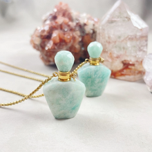 Load image into Gallery viewer, Gold Pentagon Amazonite Bottle Necklace - Tigertree
