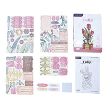 Load image into Gallery viewer, DIY Wooden Puzzle Kit - Pink Tulip Bloom Set - Tigertree