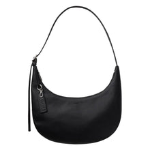 Load image into Gallery viewer, Medium Recycled Leather Flat Crescent - Black