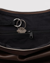 Load image into Gallery viewer, Medium Recycled Leather Flat Crescent - Brown