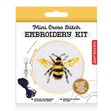 Load image into Gallery viewer, Mini Cross Stitch Embroidery Kit - Bee - Tigertree