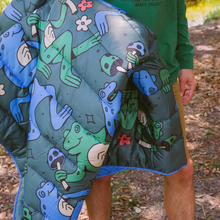 Load image into Gallery viewer, Dancin Frogs Recycled Camp Blanket