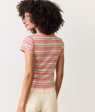 Load image into Gallery viewer, Lexi Rib Sun-In Crew Tee - Multi Stripe - Tigertree