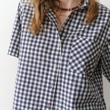 Load image into Gallery viewer, Bonnie Poplin Shirt - Navy/White Gingham
