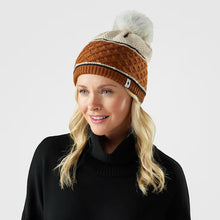 Load image into Gallery viewer, Cable Knit Colorblock Pom Beanie - Tigertree