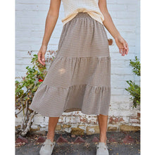 Load image into Gallery viewer, Sunkissed Tiered Midi Skirt - Almond
