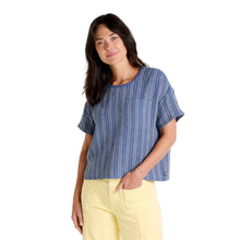 Load image into Gallery viewer, Tate Double Weave SS Blouse - Kyanite Stripe - Tigertree