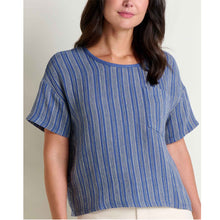 Load image into Gallery viewer, Tate Double Weave SS Blouse - Kyanite Stripe - Tigertree