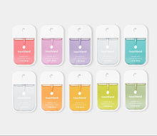 Load image into Gallery viewer, Set of colorful product tags with 'touchand' branding on a light gray background