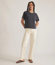 Load image into Gallery viewer, Vintage Slub Crop Tee - Soft Black - Tigertree