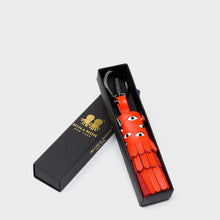 Load image into Gallery viewer, Oliver the Ox Charm Leather Keychain- Fiesta Red