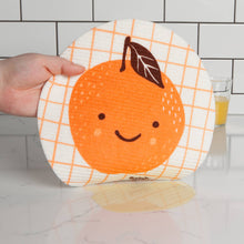 Load image into Gallery viewer, Fruit Face Orange Round Sponge Cloth - Tigertree