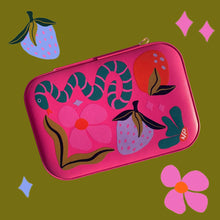 Load image into Gallery viewer, Snake + Strawberry Travel Jewelry Case - Tigertree