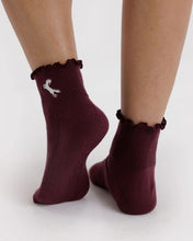 Load image into Gallery viewer, Lettuce Edge Sock Set of 2- Mahogany + Navy Icons