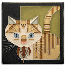 Load image into Gallery viewer, Charley Harper Tile - Barn Kitty - Tigertree
