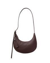 Load image into Gallery viewer, Small Recycled Leather Flat Crescent - Brown