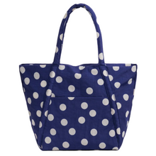 Load image into Gallery viewer, Cloud Bag - Navy & Cream Polka Dot