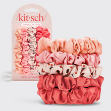 Load image into Gallery viewer, Ruched Satin Scrunchies - Cherry Blossom