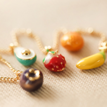 Load image into Gallery viewer, Enamel Fruit Charm Necklace