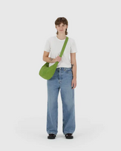 Load image into Gallery viewer, Medium Nylon Crescent Bag- Green Juice - Tigertree