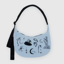 Load image into Gallery viewer, Medium Nylon Crescent Bag - Embroidered Ballet Icons - Tigertree