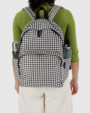 Load image into Gallery viewer, Large Nylon Backpack - Black & White Gingham - Tigertree