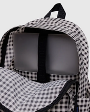 Load image into Gallery viewer, Large Nylon Backpack - Black & White Gingham - Tigertree