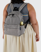 Load image into Gallery viewer, Medium Nylon Backpack - Black & White Gingham - Tigertree