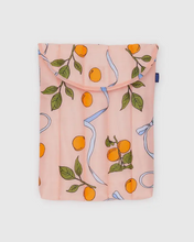 Load image into Gallery viewer, Puffy Laptop Sleeve 13/14" - Apricots & Ribbons - Tigertree