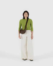 Load image into Gallery viewer, Small Recycled Leather Crescent Bag- Brown - Tigertree