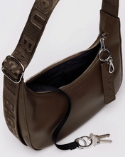 Load image into Gallery viewer, Small Recycled Leather Crescent Bag- Brown - Tigertree