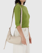 Load image into Gallery viewer, Small Recycled Leather Crescent Bag- Stone - Tigertree