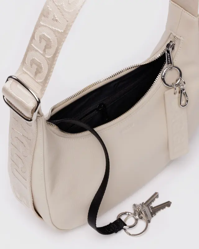 baggu leather backpack stone Small Recycled Crescent Bag- Solid Color Polyester Cotton 17% post Warehouse 2 顏色:深藍色