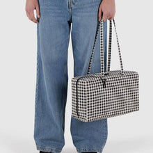 Load image into Gallery viewer, Medium Nylon Bowler Bag- Black +& White Gingham - Tigertree