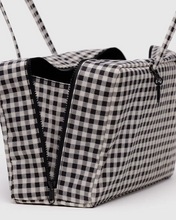 Load image into Gallery viewer, Medium Nylon Bowler Bag- Black +& White Gingham - Tigertree