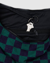 Load image into Gallery viewer, Large Nylon Crescent Bag - Navy Green Check - Tigertree