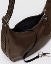 Load image into Gallery viewer, Medium Recycled Leather Crescent Bag- Brown - Tigertree