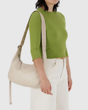 Load image into Gallery viewer, Medium Recycled Leather Crescent Bag- Stone - Tigertree